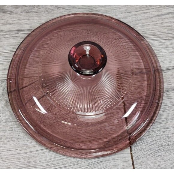 Pyrex Lid cover V1C Cranberry Replacement Lid Round Casserole Dish or Saucepan - Picture 2 of 5